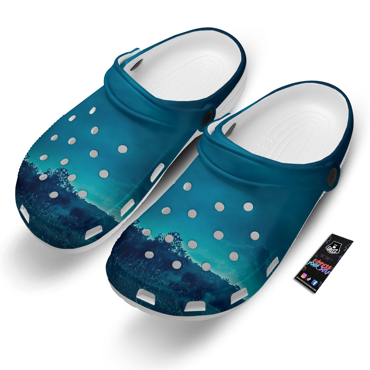 Moonlight And Night Forest Print Clog-grizzshop