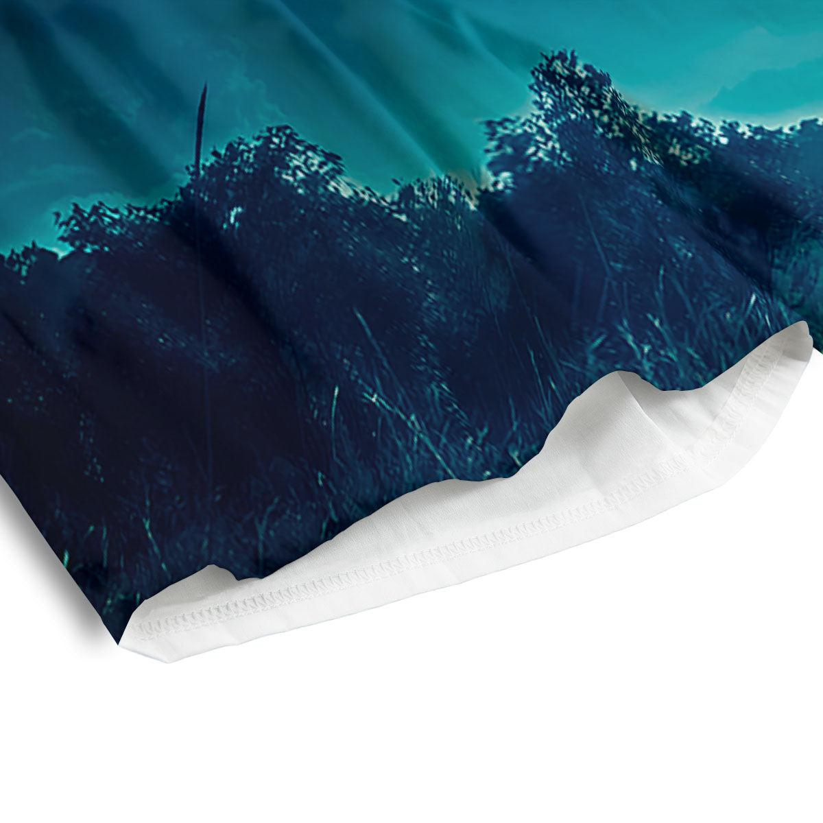 Moonlight And Night Forest Print Men's Athletic Shorts