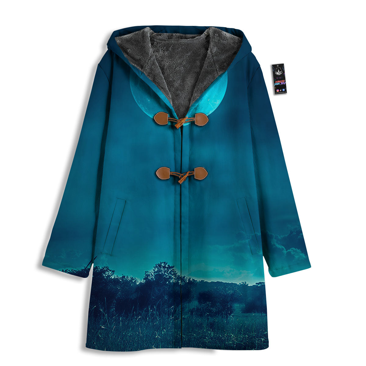 Moonlight And Night Forest Print Men's Windbreaker Jacket-grizzshop