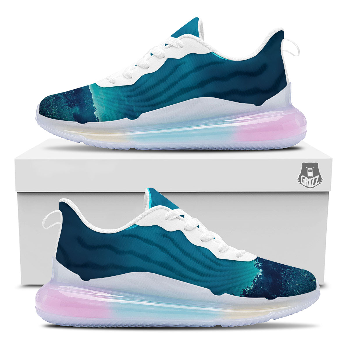 Moonlight And Night Forest Print Running Sneakers-grizzshop