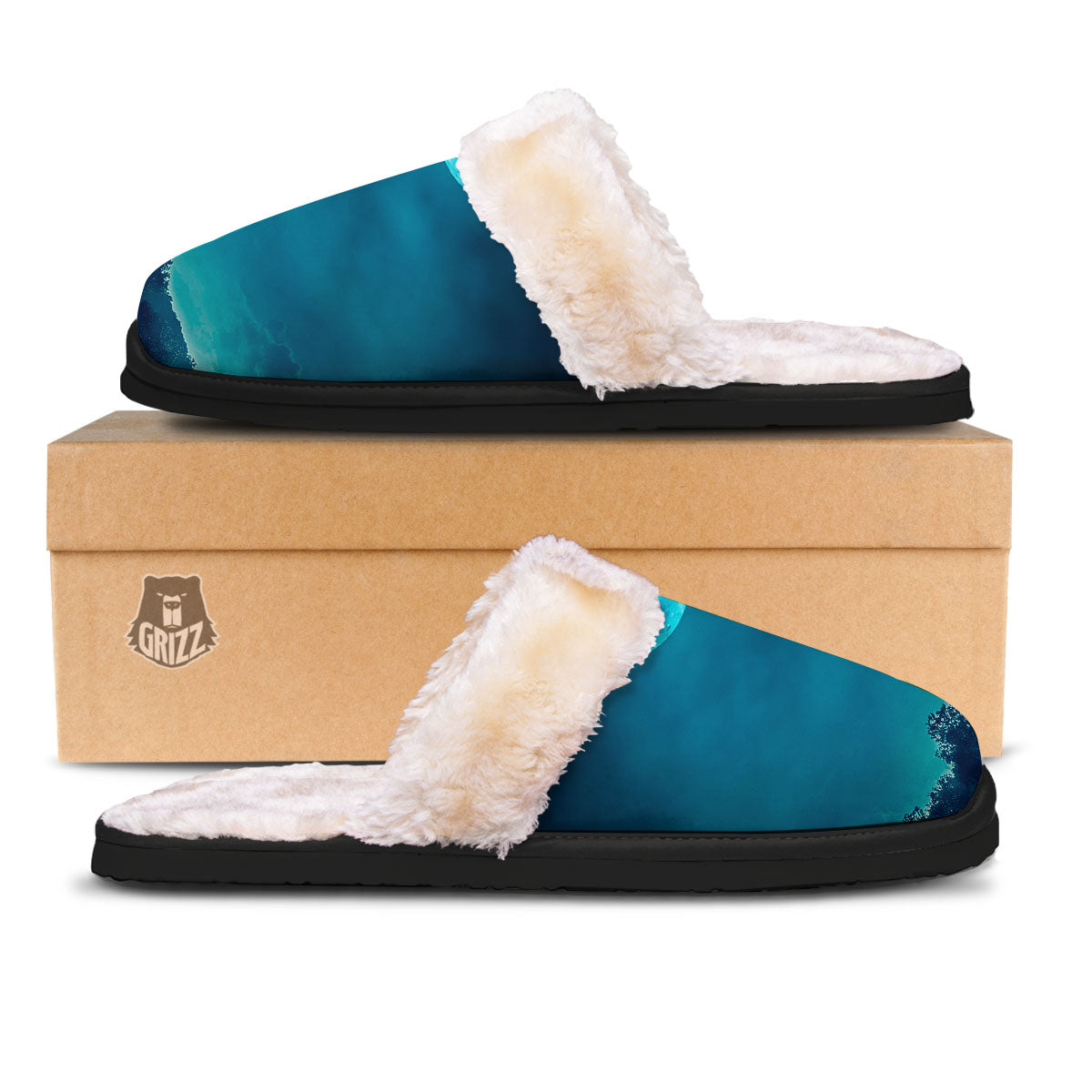 Moonlight And Night Forest Print Slippers-grizzshop