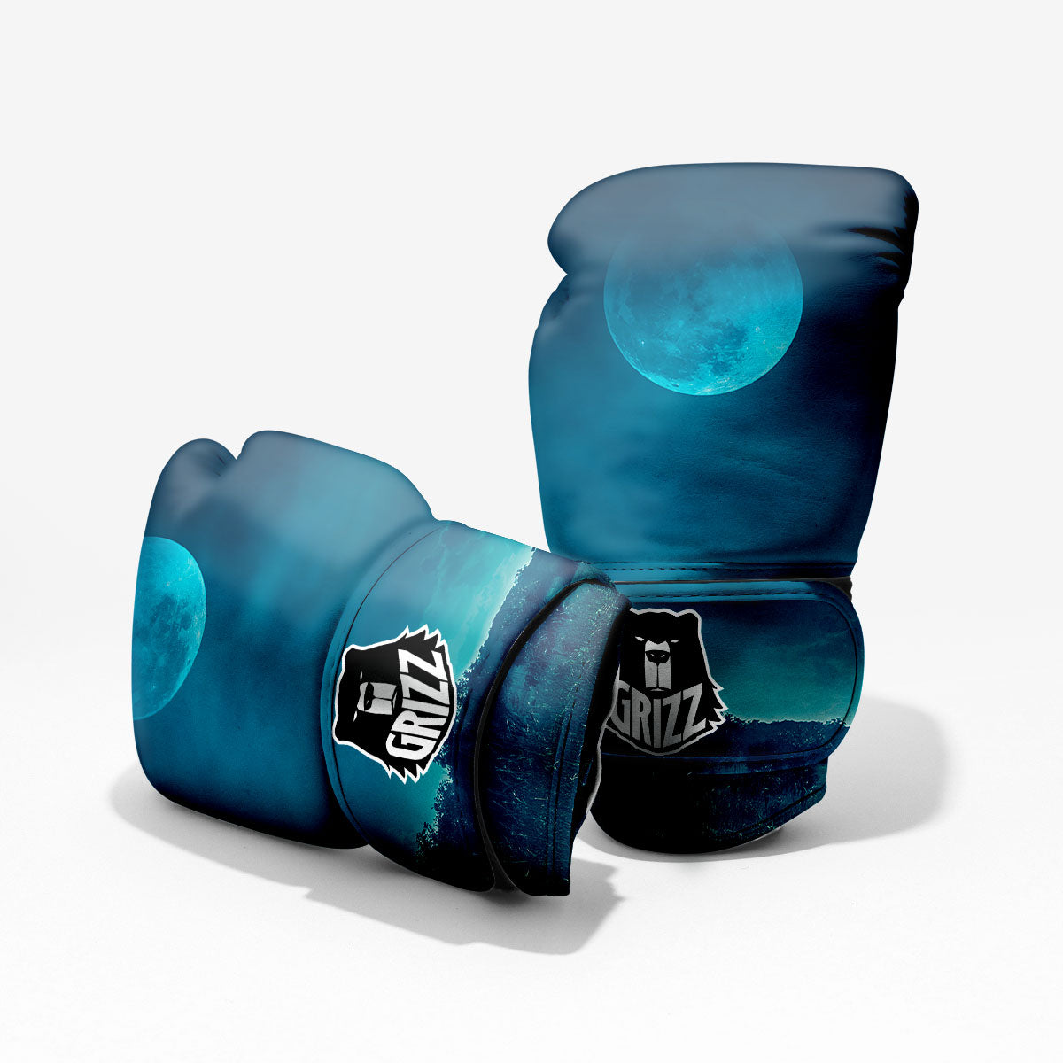 Moonlight And Night Forest Print Pro Boxing Glove