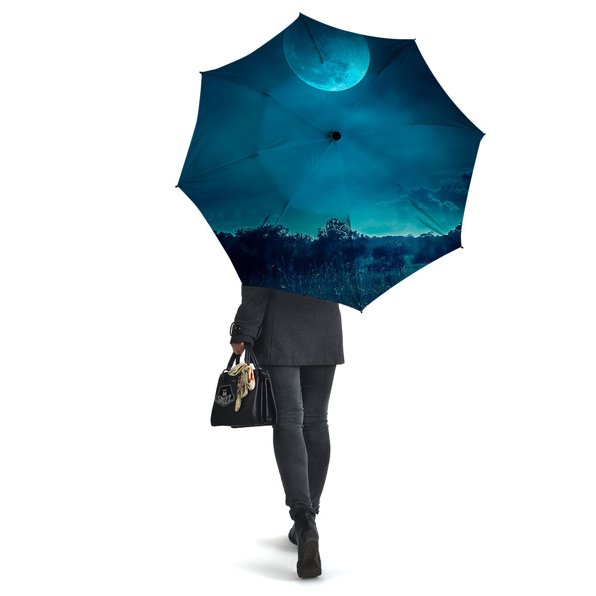 Moonlight And Night Forest Print Umbrella-grizzshop