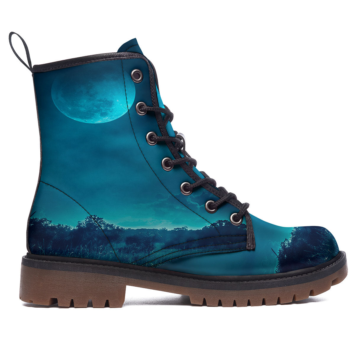 Moonlight And Night Forest Print Work Boots-grizzshop