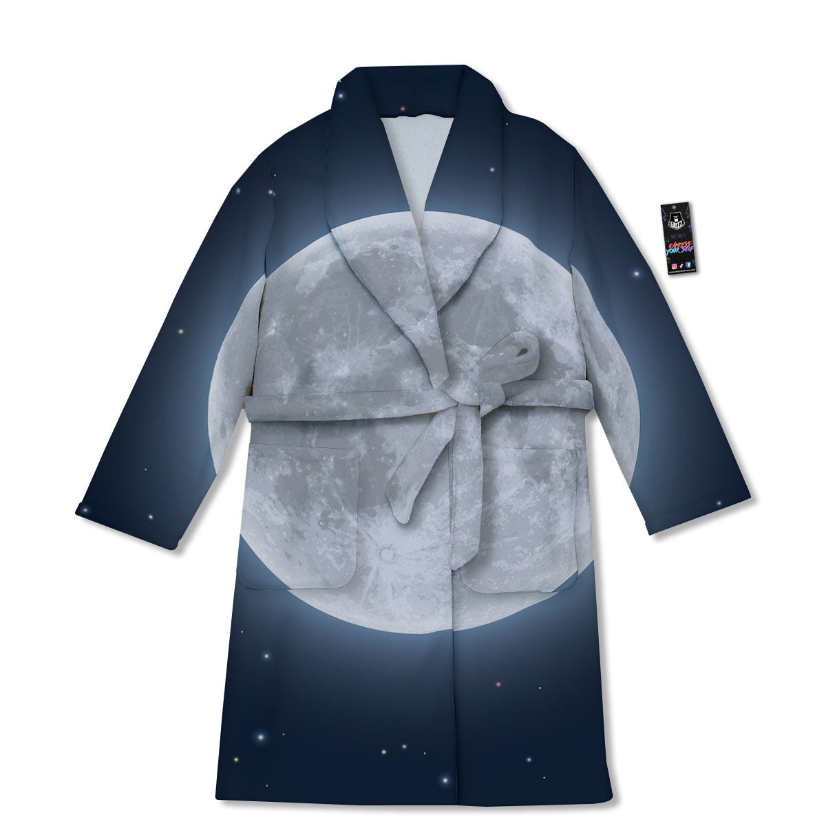 Moonlight And Night Sky Print Bathrobe-grizzshop