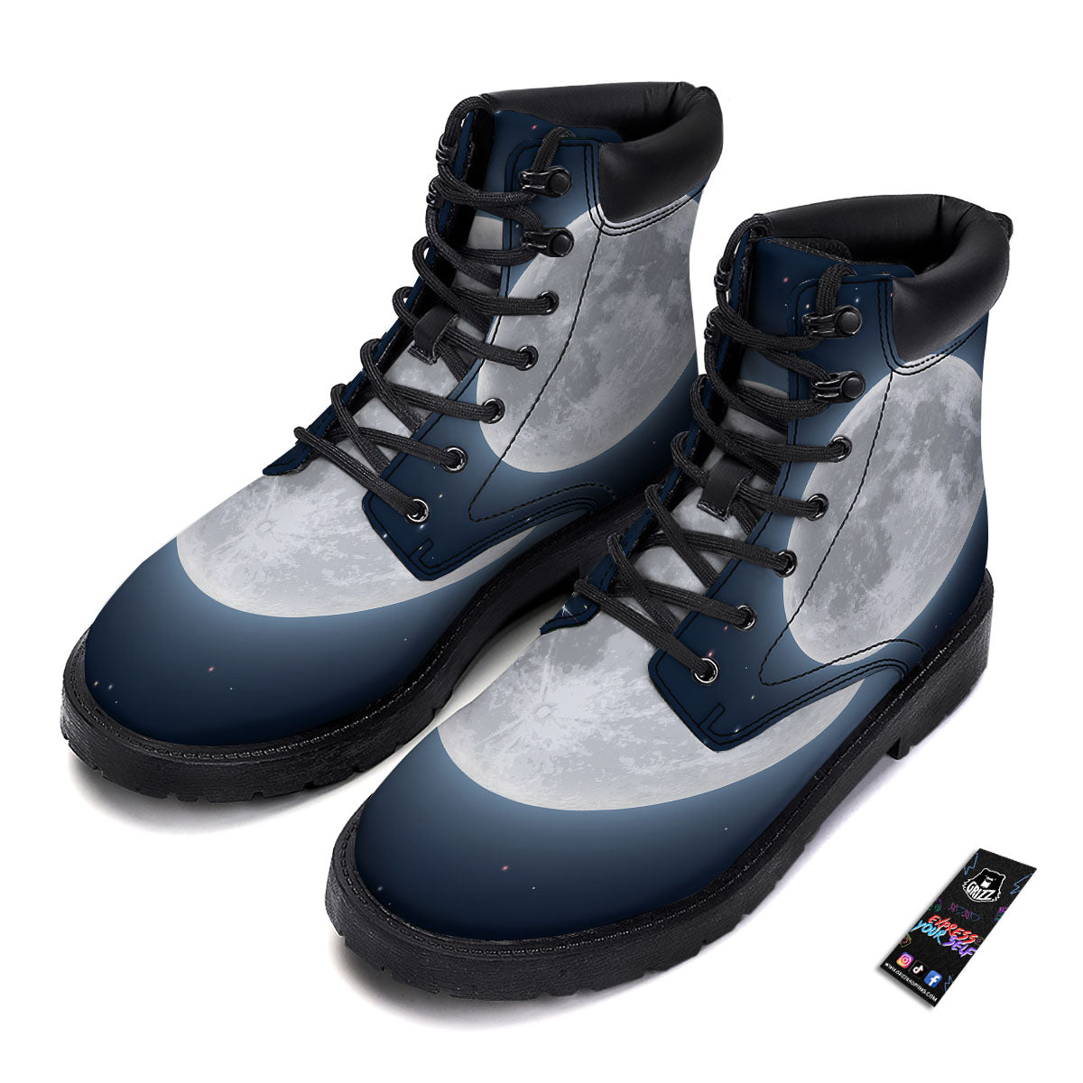 Moonlight And Night Sky Print Boots-grizzshop