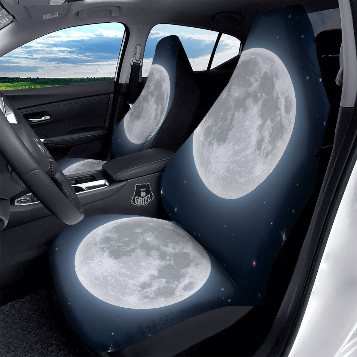 Moonlight And Night Sky Print Car Seat Covers-grizzshop