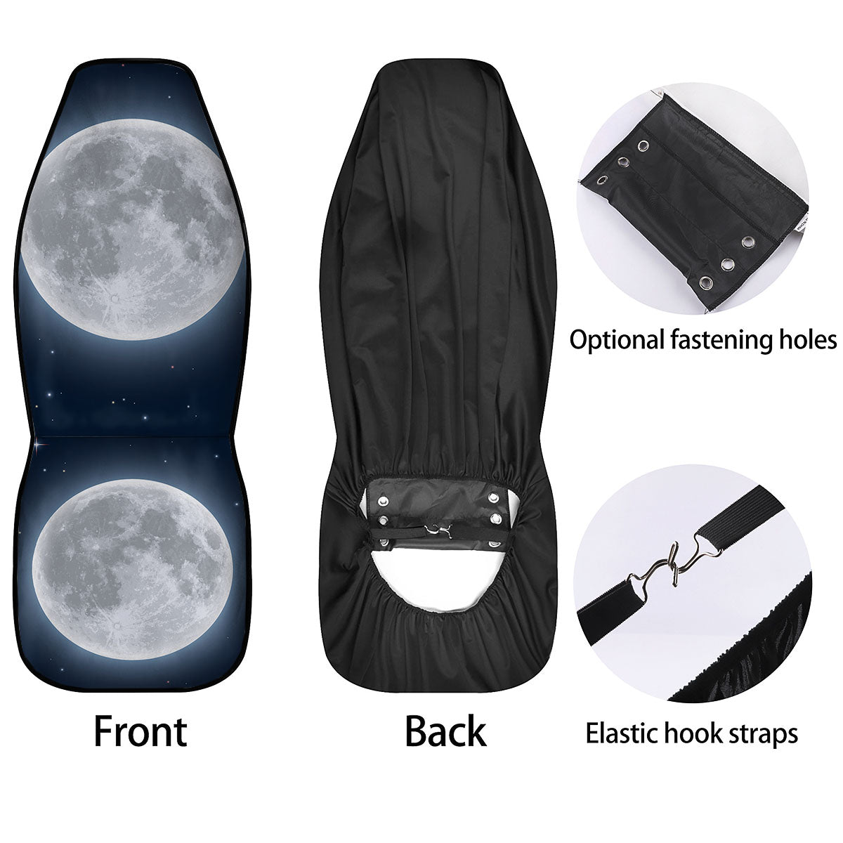 Moonlight And Night Sky Print Car Seat Covers-grizzshop