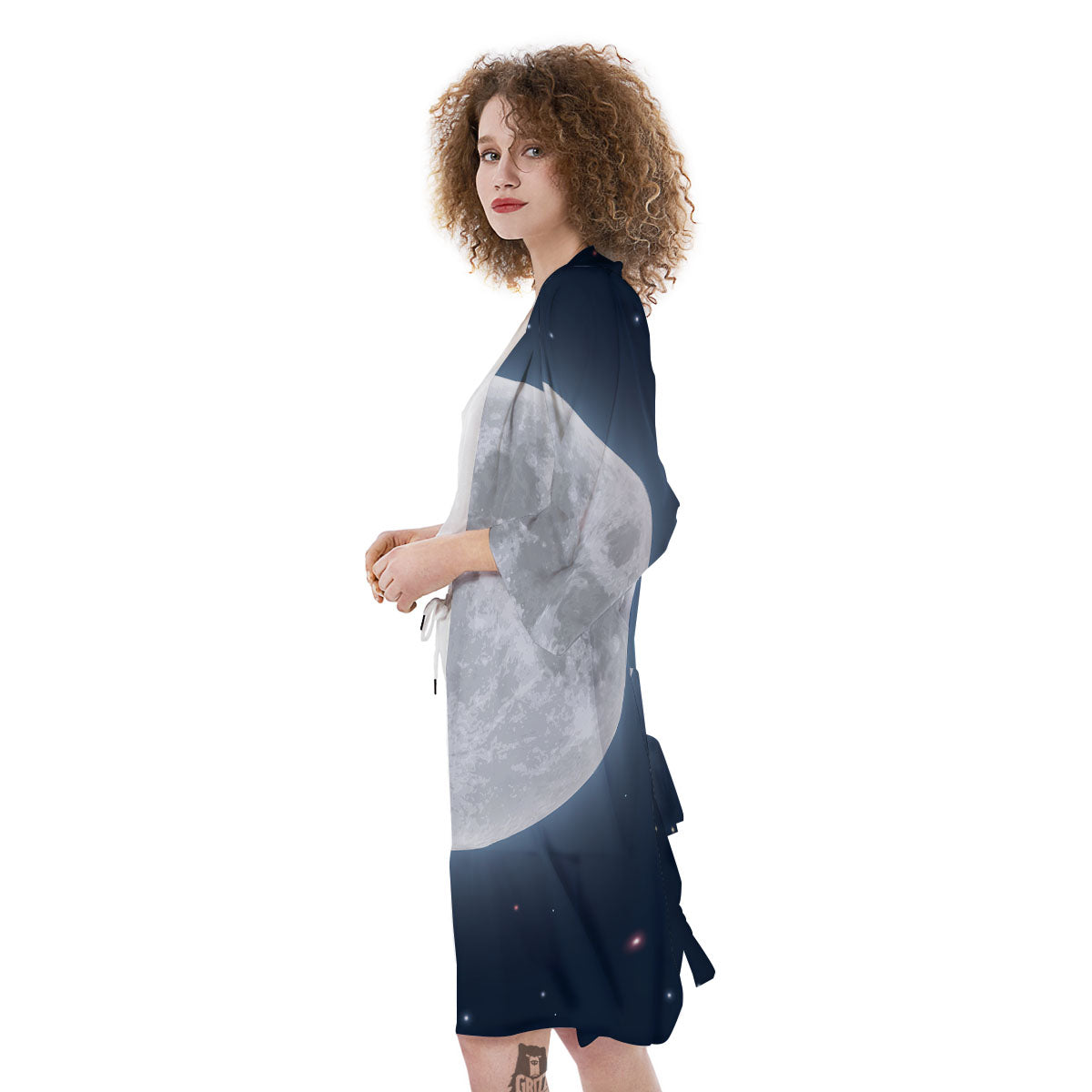 Moonlight And Night Sky Print Kimono-grizzshop