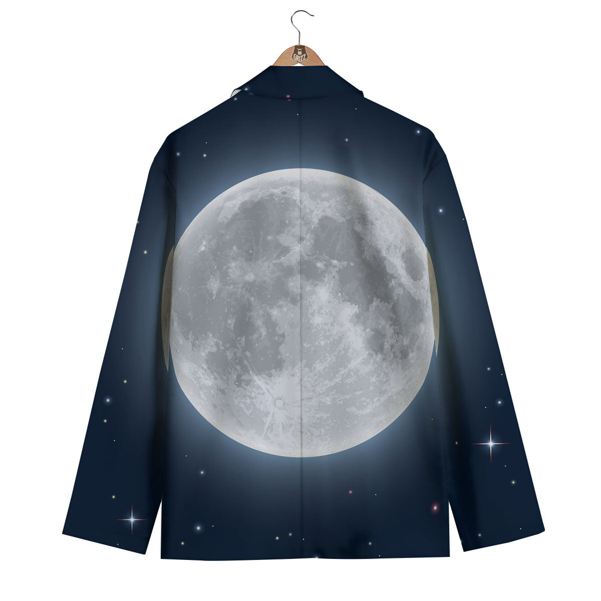 Moonlight And Night Sky Print Men's Blazer-grizzshop
