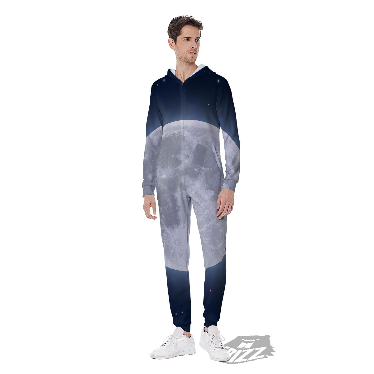 Moonlight And Night Sky Print Men's Jumpsuit-grizzshop