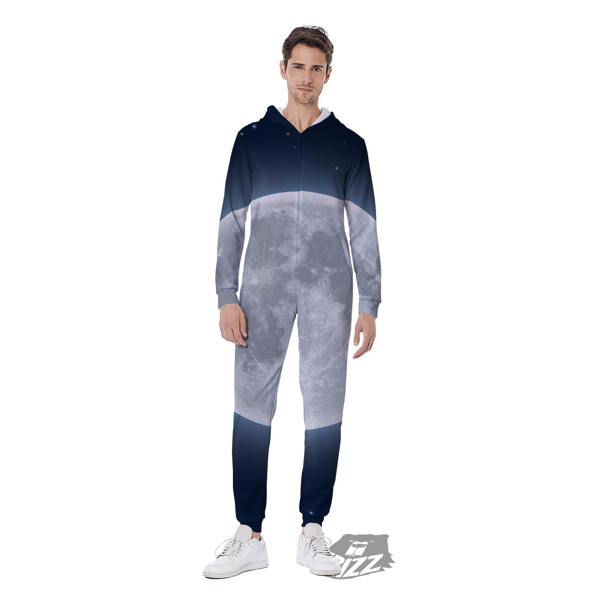 Moonlight And Night Sky Print Men's Jumpsuit-grizzshop