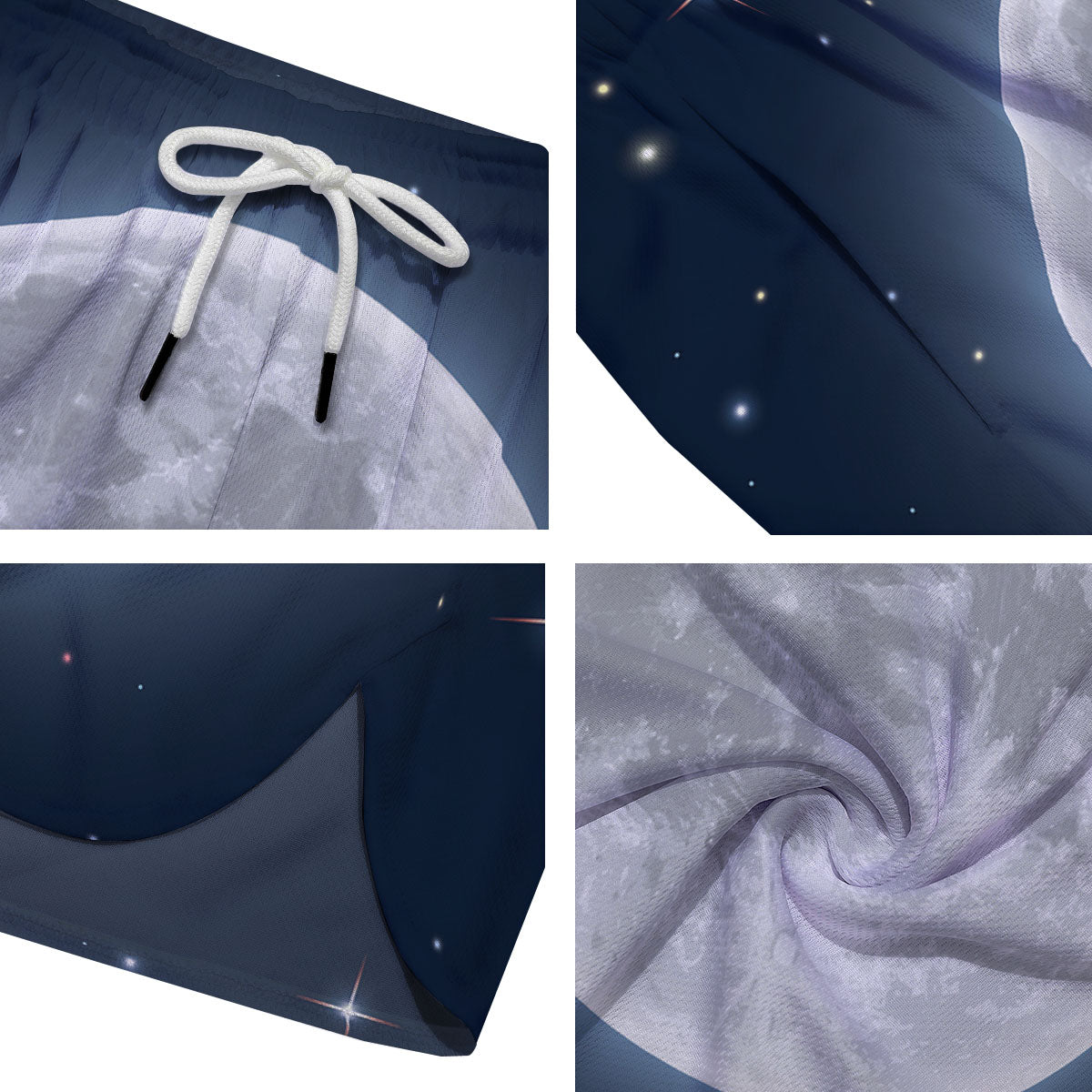 Moonlight And Night Sky Print Men's Running Shorts-grizzshop