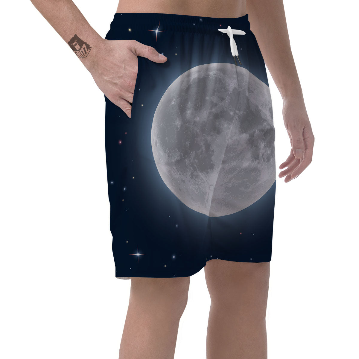 Moonlight And Night Sky Print Men's Shorts-grizzshop