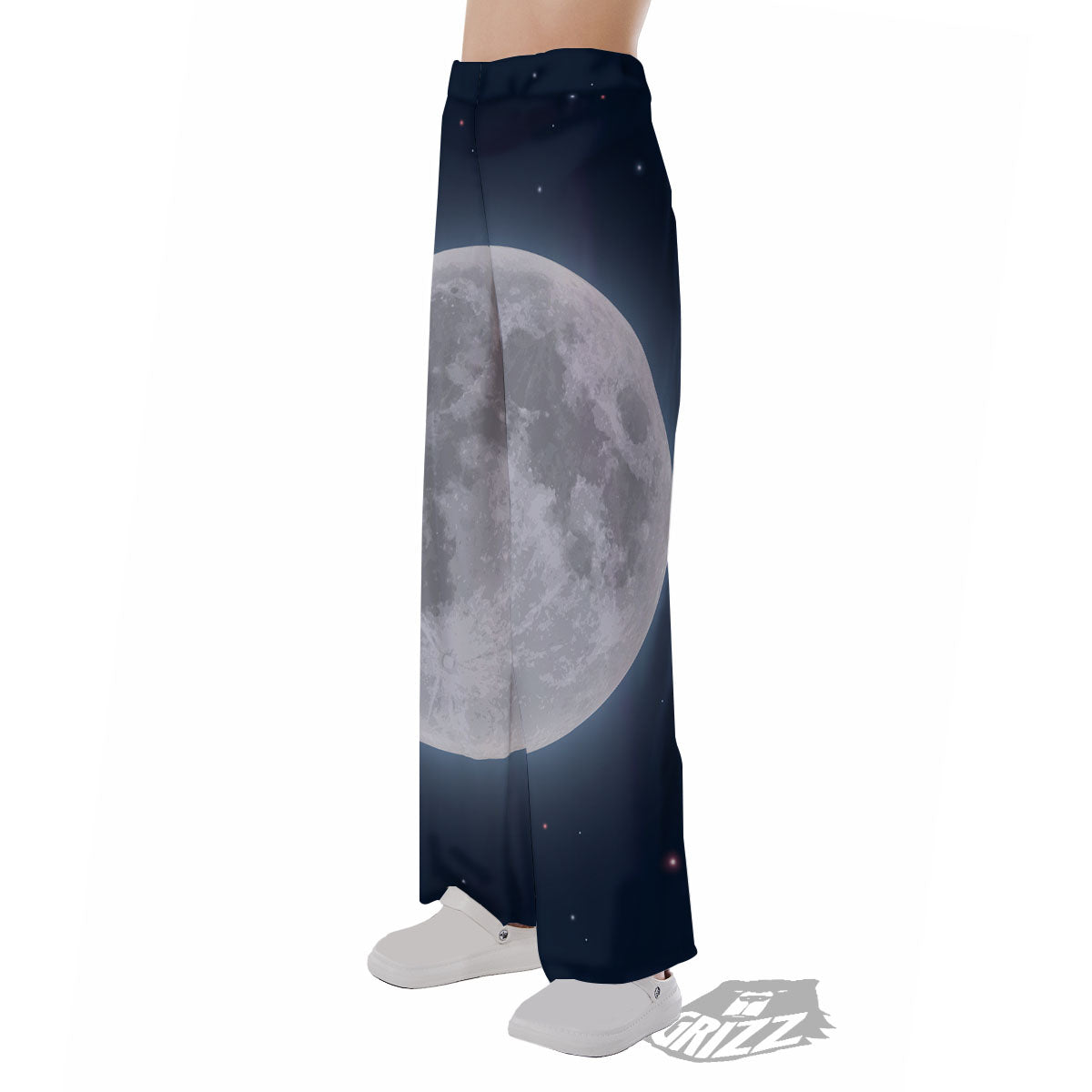 Moonlight And Night Sky Print Pajama Pants-grizzshop