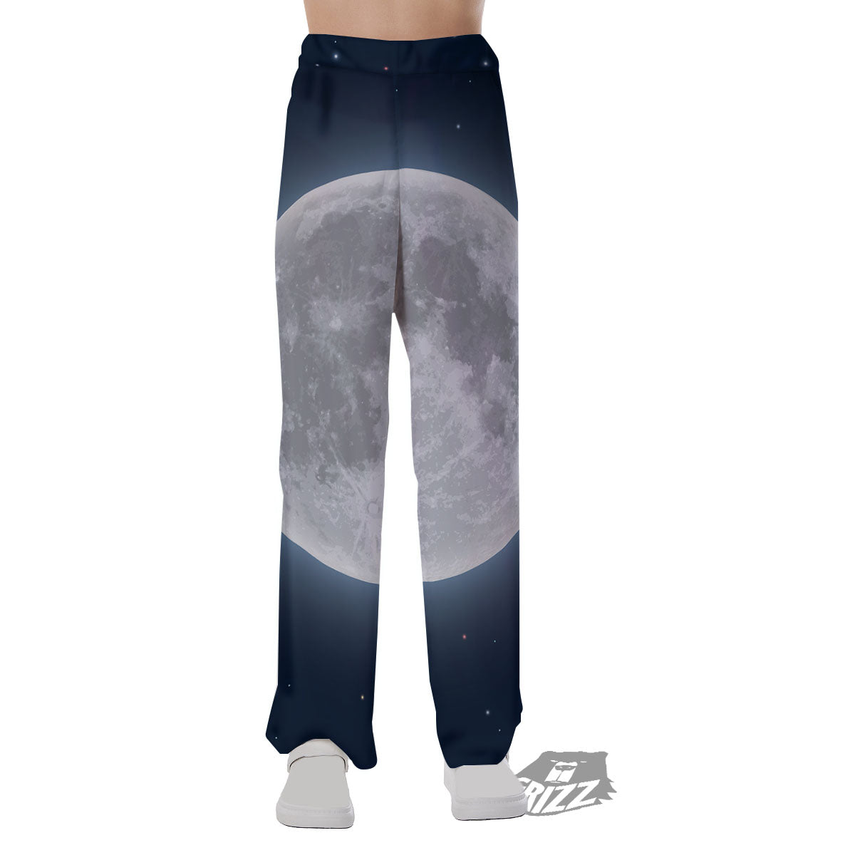 Moonlight And Night Sky Print Pajama Pants-grizzshop
