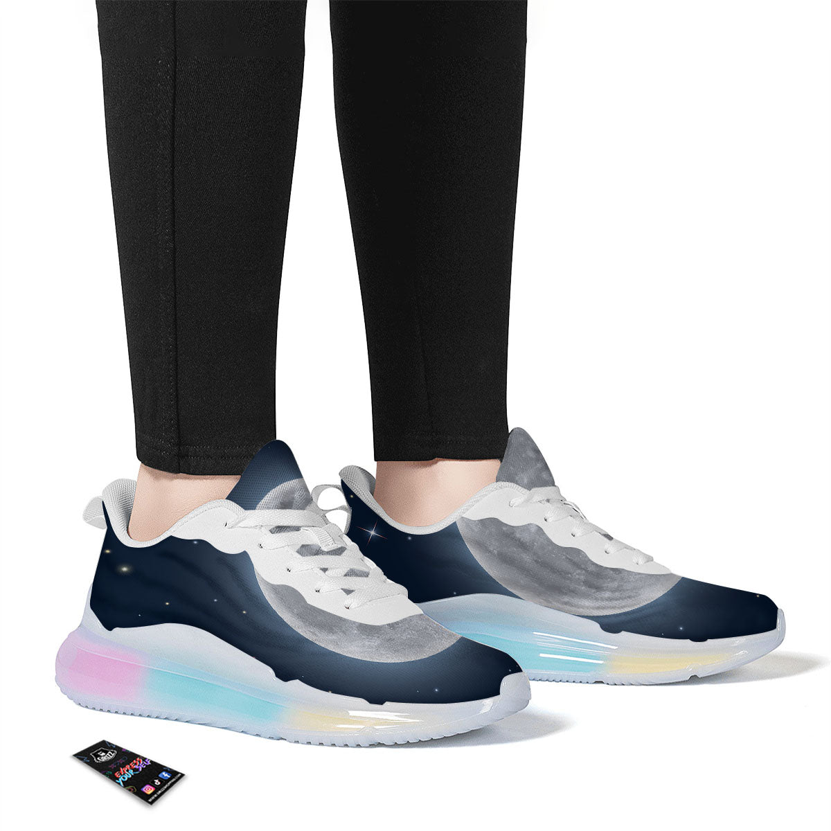 Moonlight And Night Sky Print Running Sneakers-grizzshop