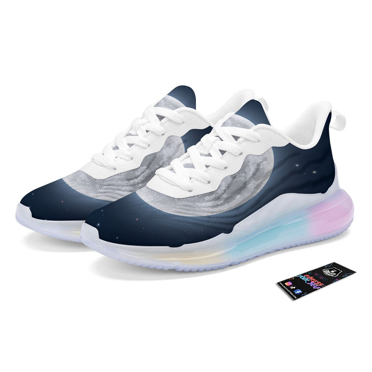 Moonlight And Night Sky Print Running Sneakers-grizzshop