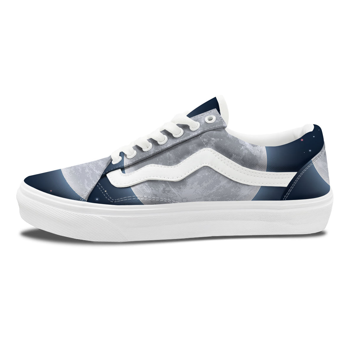 Moonlight And Night Sky Print Skate Shoes-grizzshop