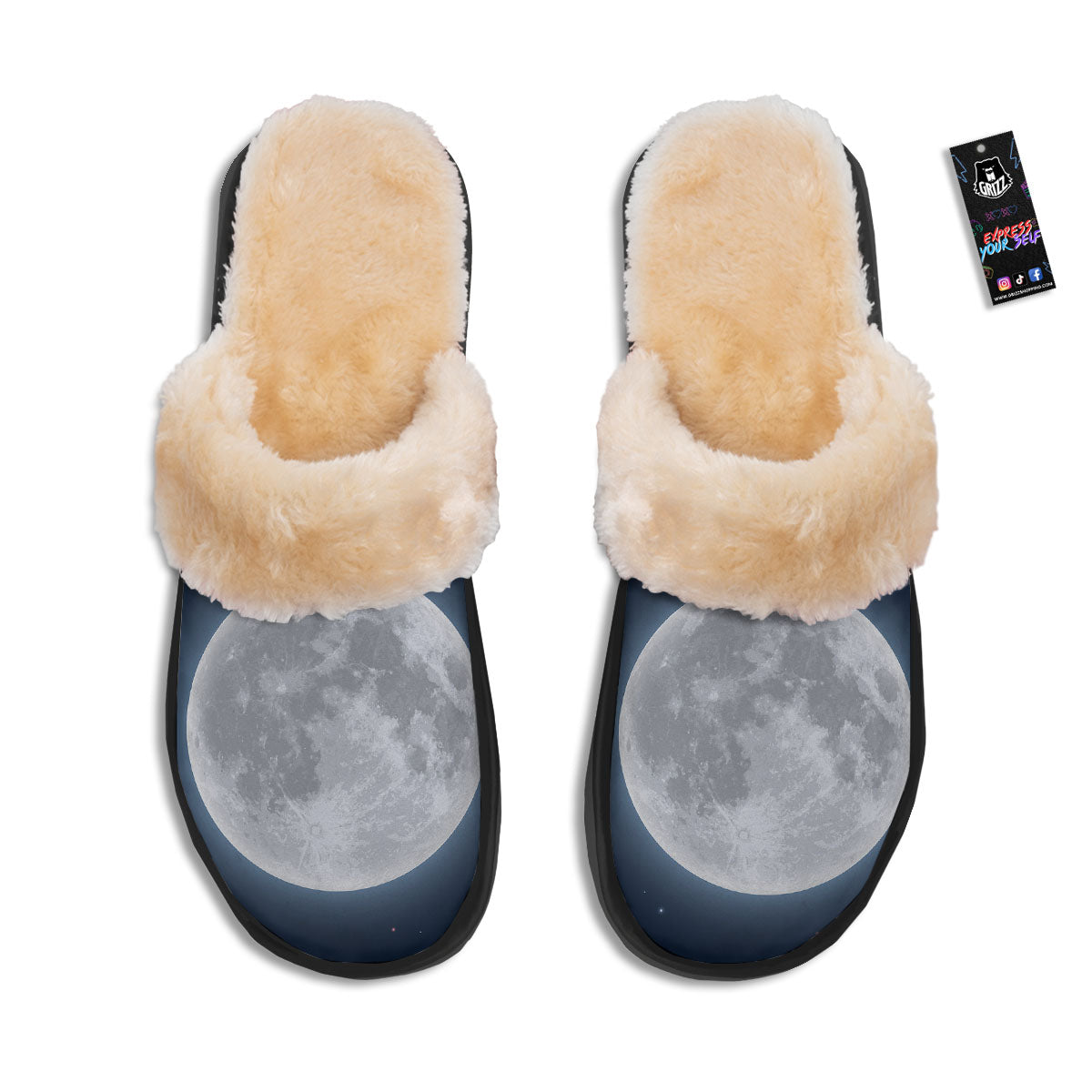 Moonlight And Night Sky Print Slippers-grizzshop