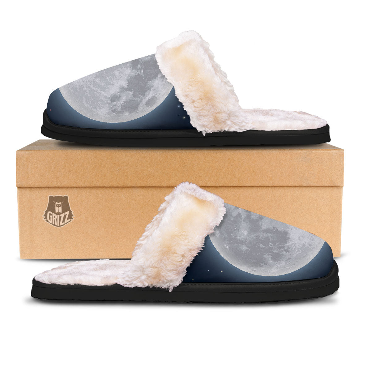 Moonlight And Night Sky Print Slippers-grizzshop