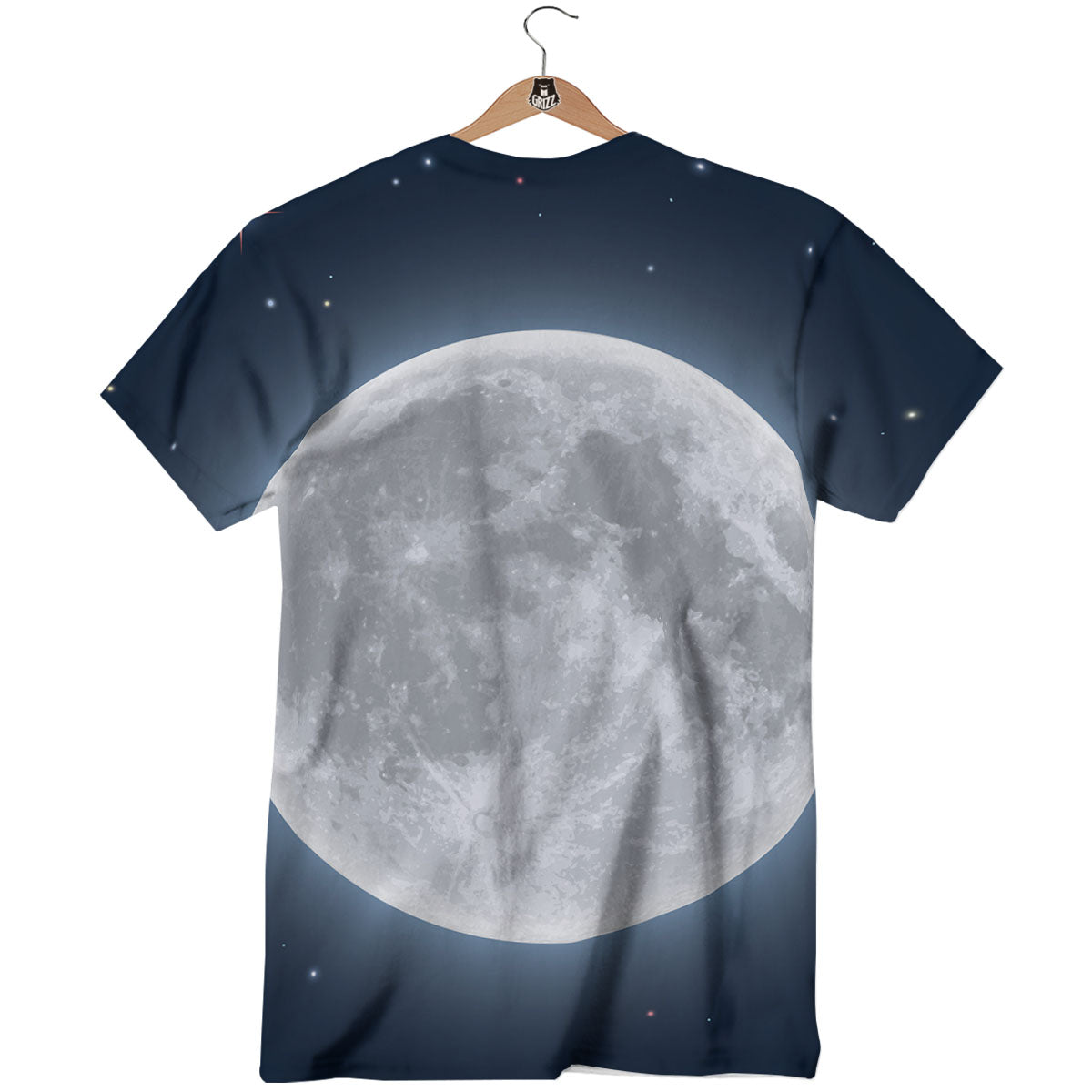 Moonlight And Night Sky Print T-Shirt-grizzshop