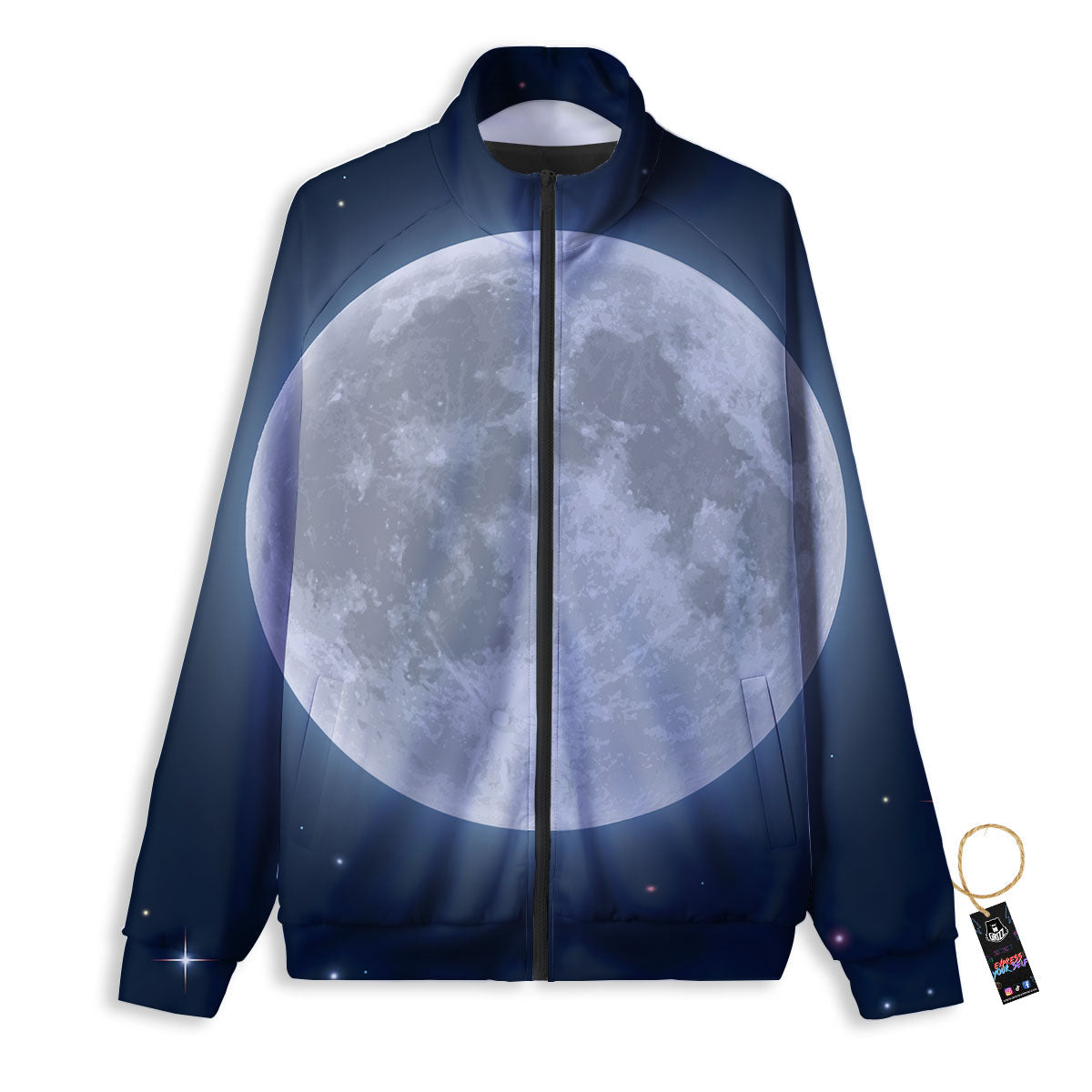 Moonlight And Night Sky Print Track Jacket-grizzshop