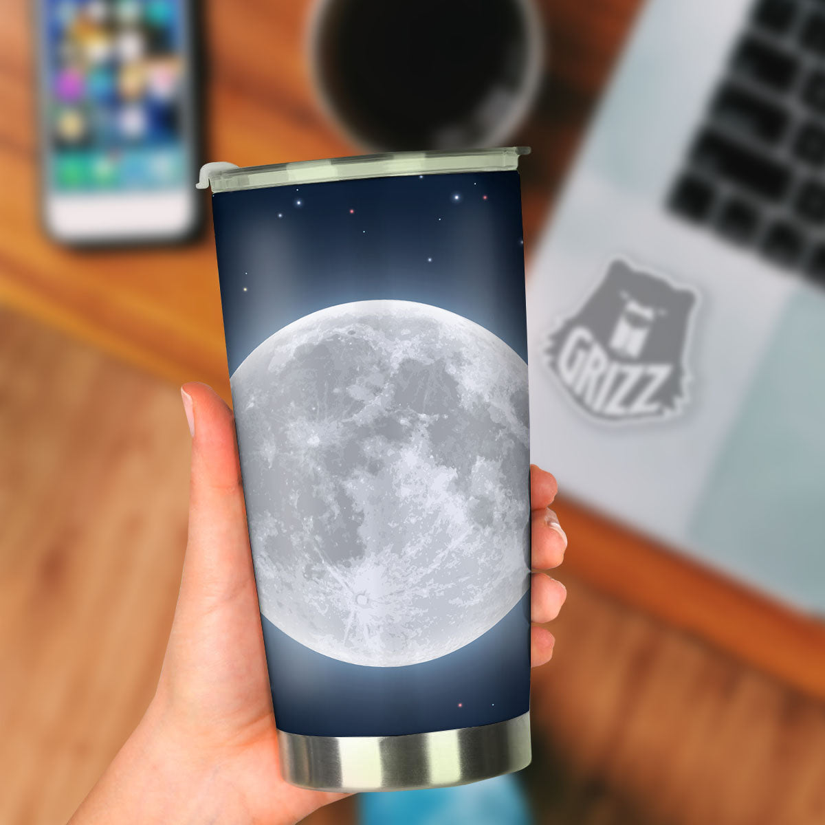 Moonlight And Night Sky Print Tumbler-grizzshop
