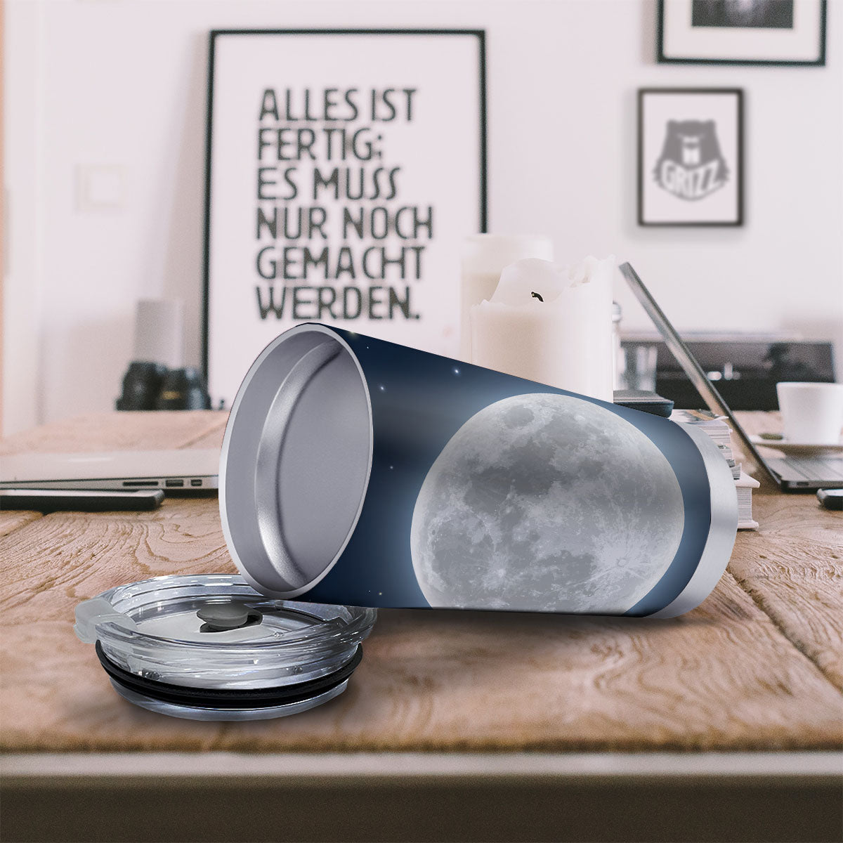 Moonlight And Night Sky Print Tumbler-grizzshop