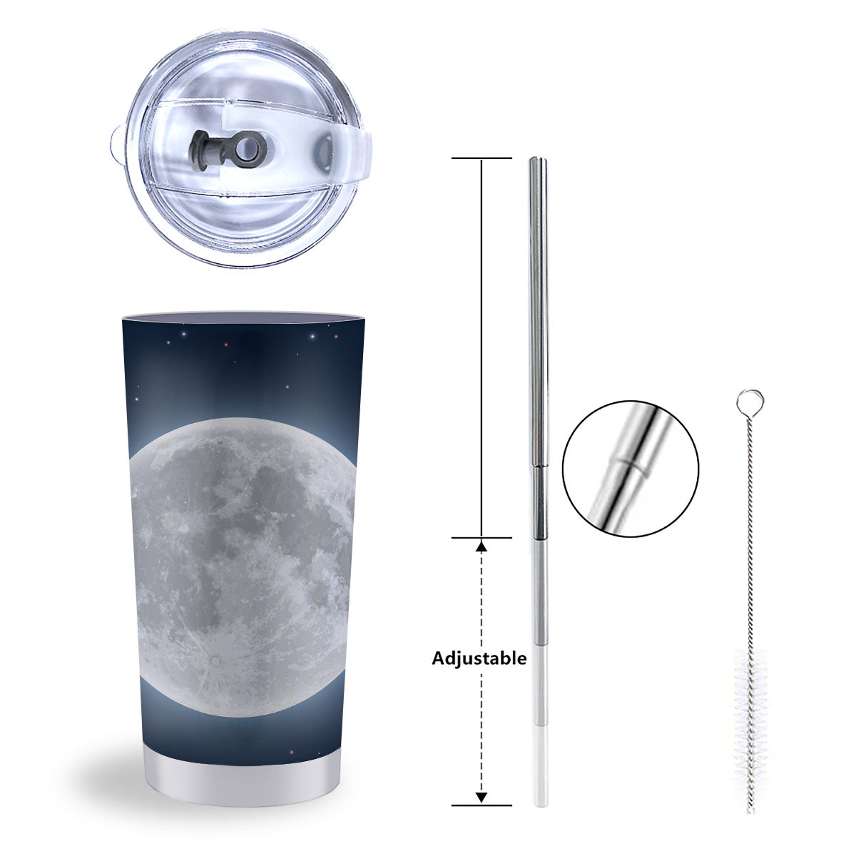 Moonlight And Night Sky Print Tumbler-grizzshop
