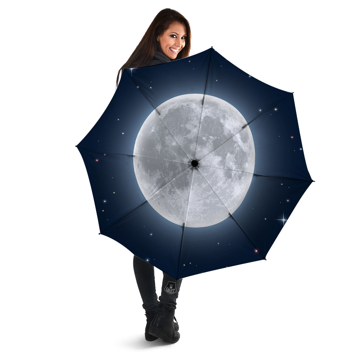 Moonlight And Night Sky Print Umbrella-grizzshop