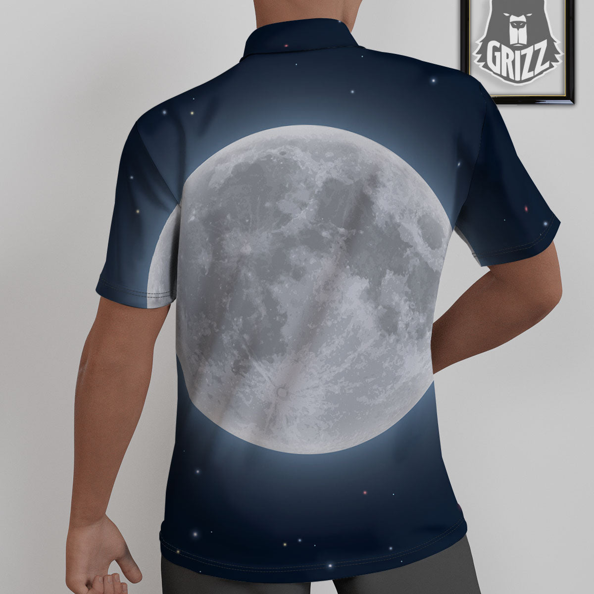 Moonlight And Night Sky Print Untucked Shirts-grizzshop