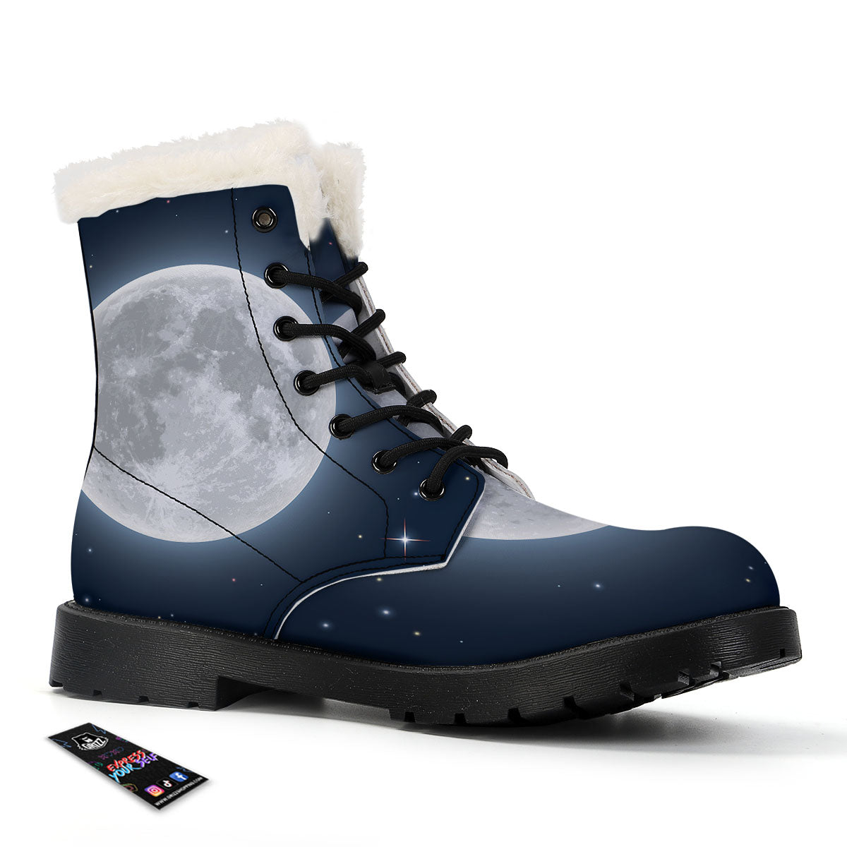 Moonlight And Night Sky Print Winter Boots-grizzshop