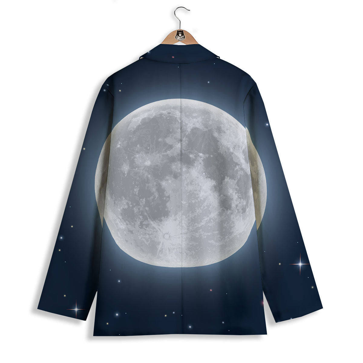 Moonlight And Night Sky Print Women's Blazer-grizzshop