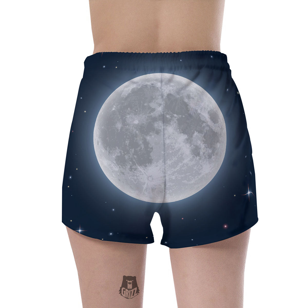 Moonlight And Night Sky Print Women's Shorts-grizzshop