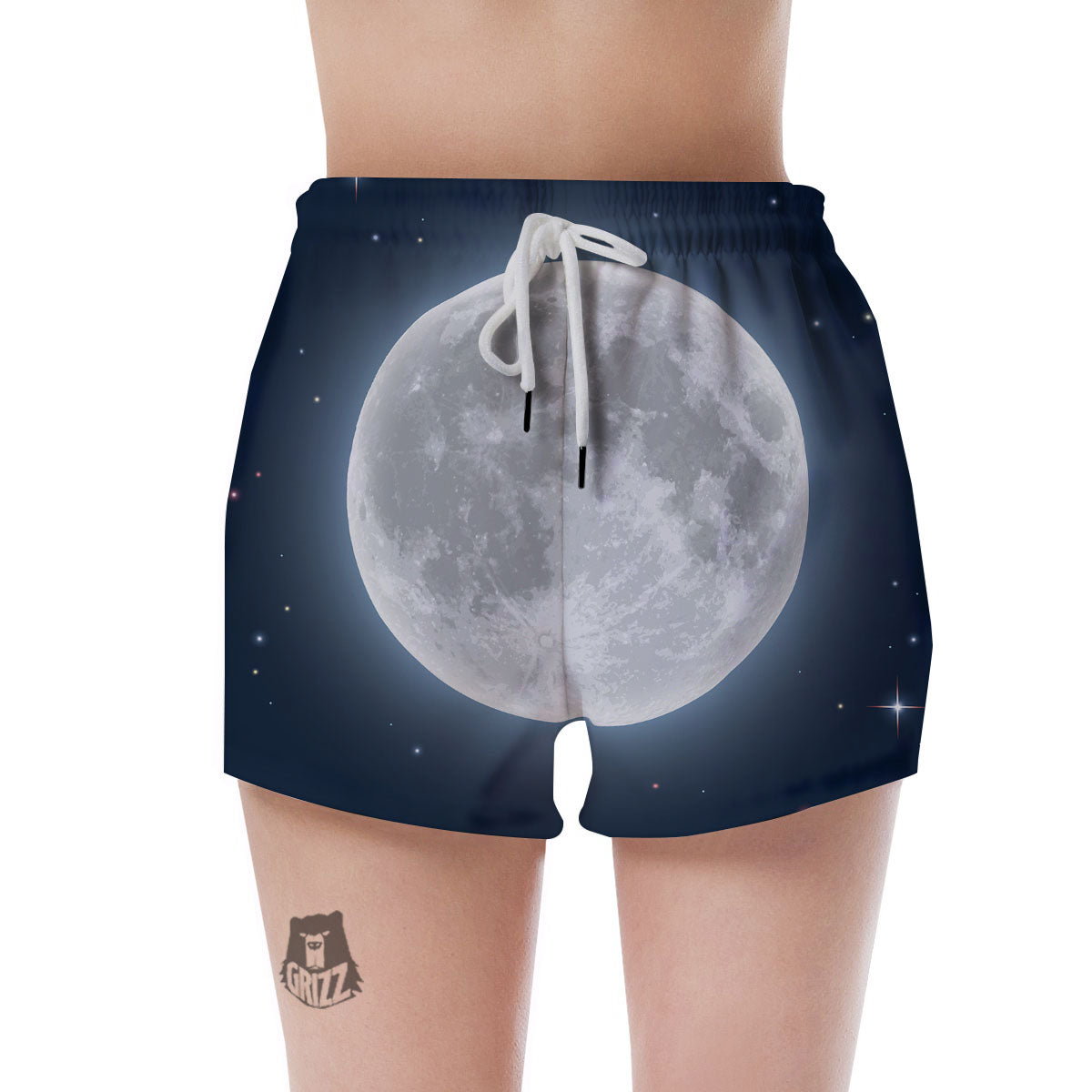 Moonlight And Night Sky Print Women's Shorts-grizzshop