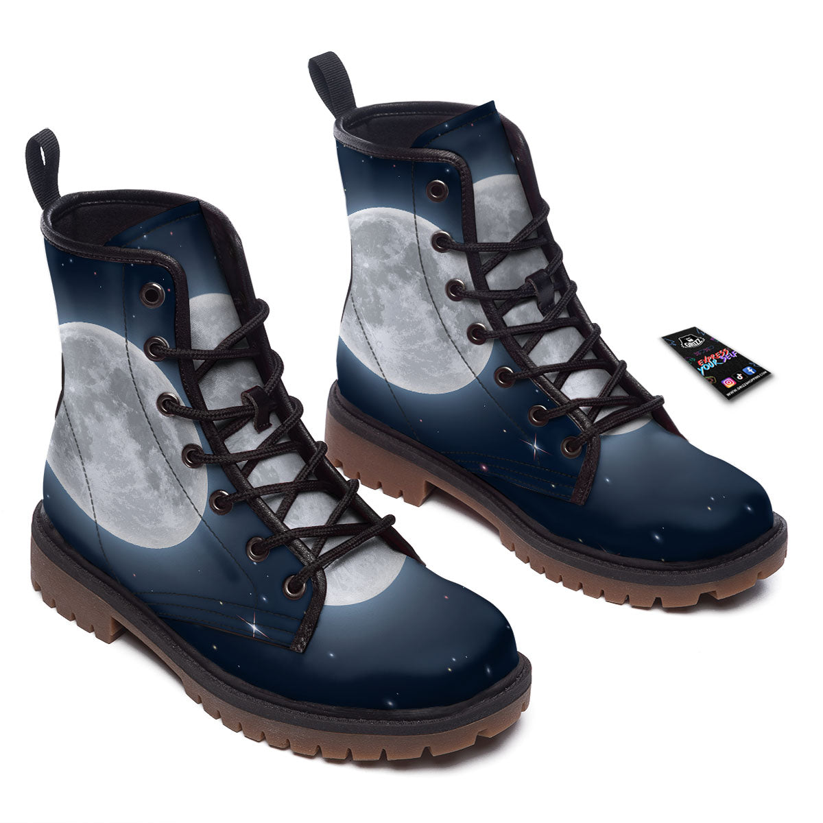 Moonlight And Night Sky Print Work Boots-grizzshop