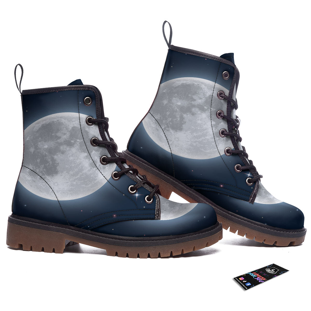 Moonlight And Night Sky Print Work Boots-grizzshop
