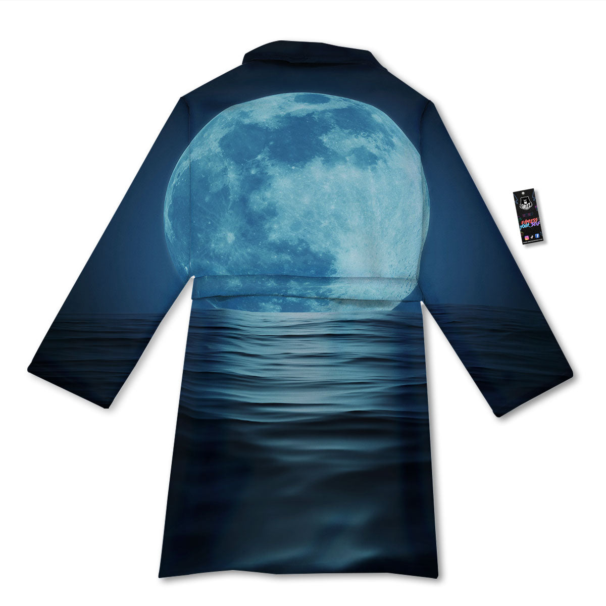 Moonlight And The Sea Print Bathrobe-grizzshop