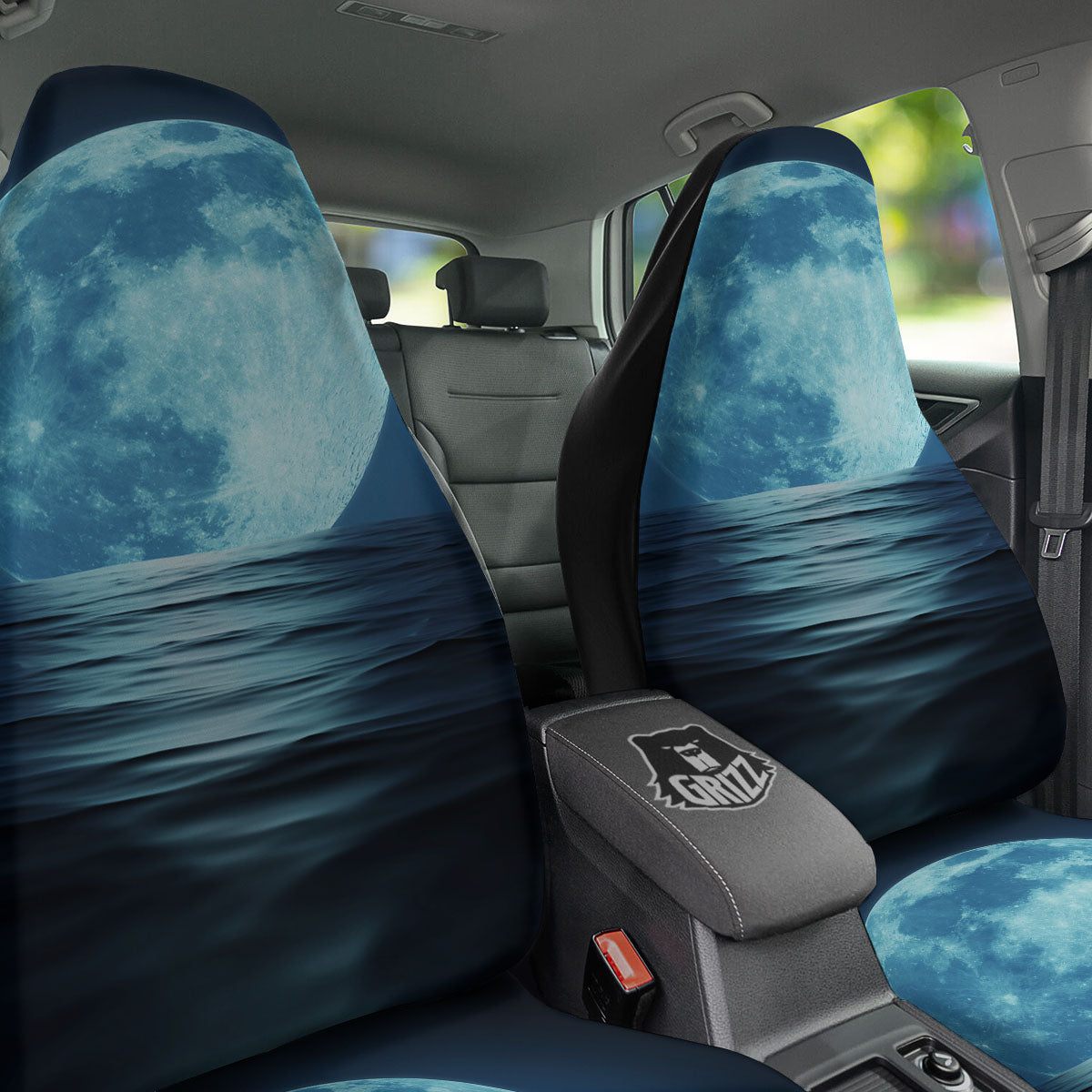 Moonlight And The Sea Print Car Seat Covers-grizzshop