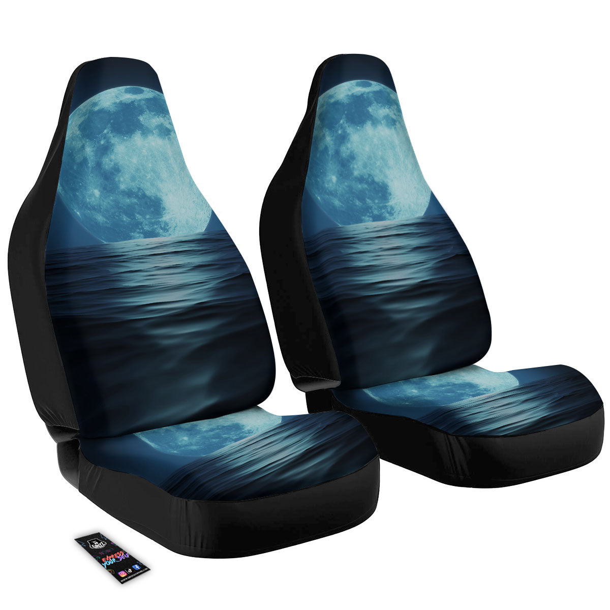 Moonlight And The Sea Print Car Seat Covers-grizzshop