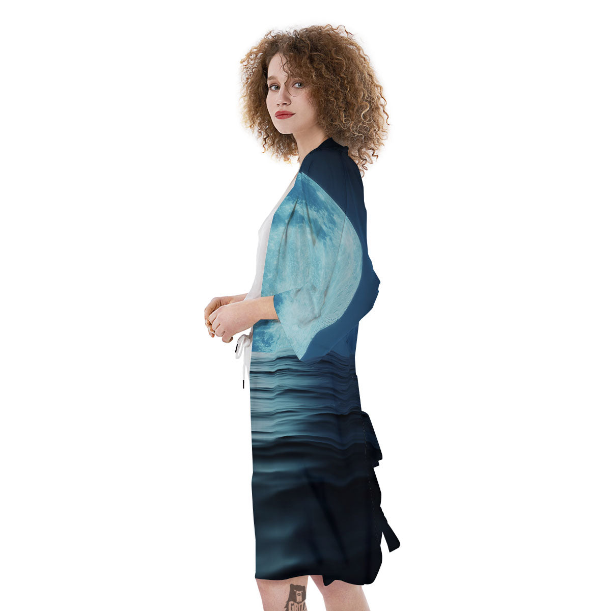Moonlight And The Sea Print Kimono-grizzshop