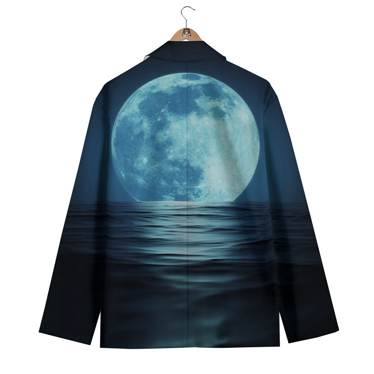 Moonlight And The Sea Print Men's Blazer-grizzshop