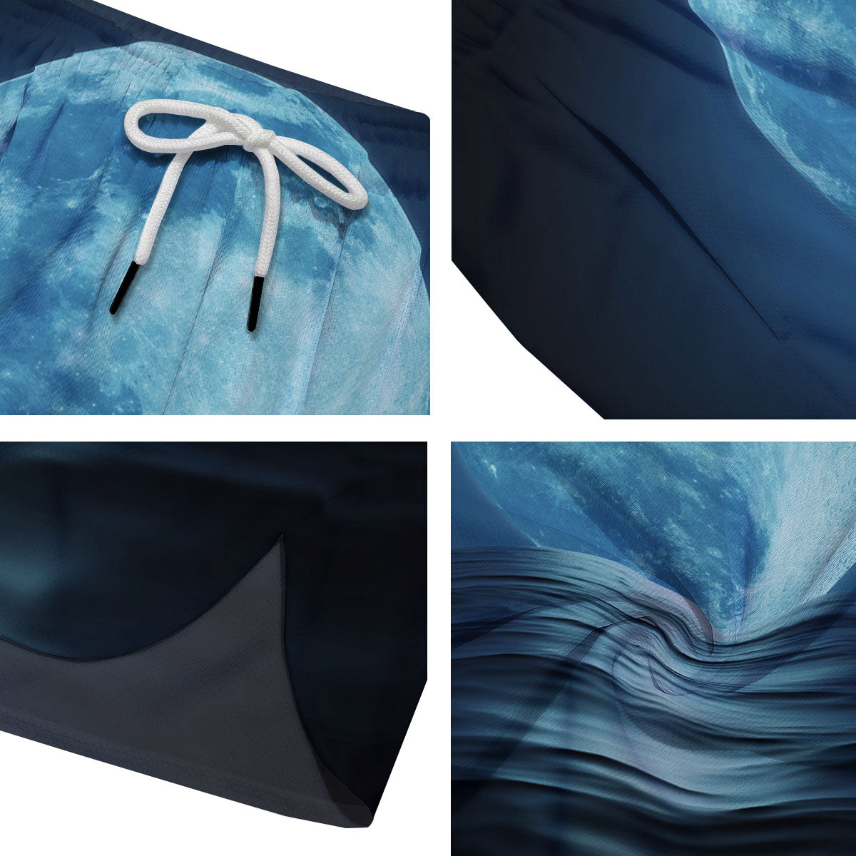 Moonlight And The Sea Print Men's Running Shorts-grizzshop
