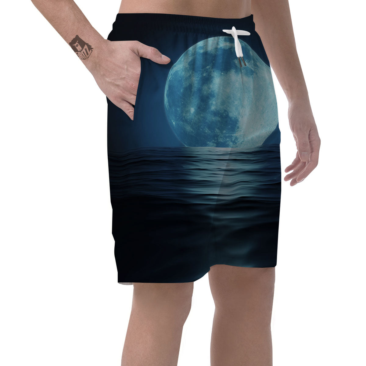 Moonlight And The Sea Print Men's Shorts-grizzshop