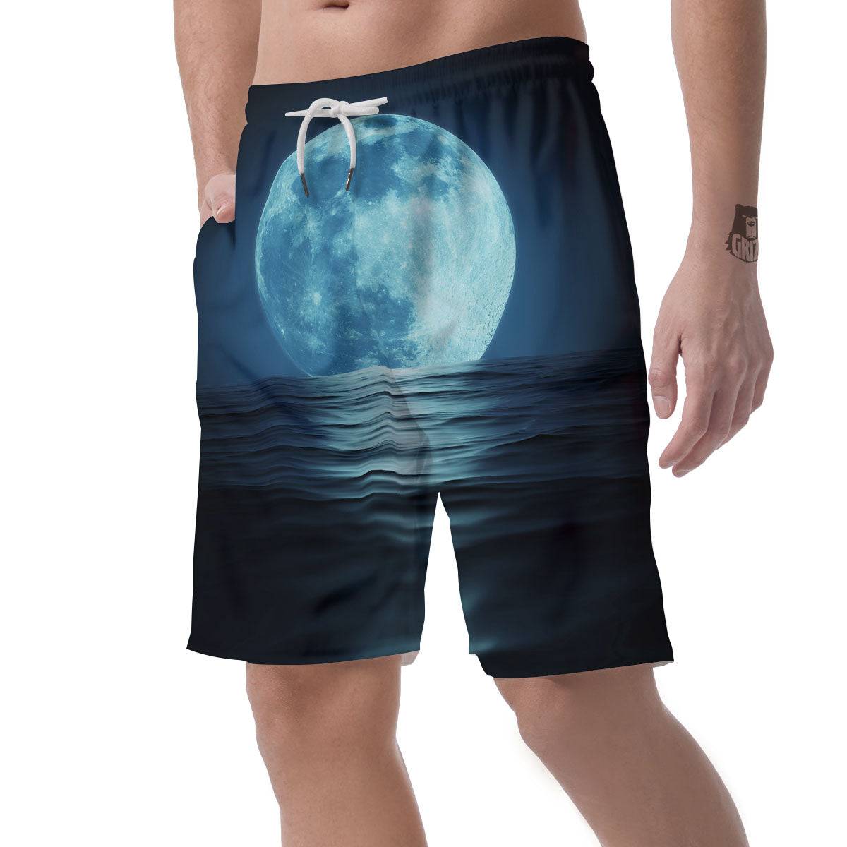 Moonlight And The Sea Print Men's Shorts-grizzshop