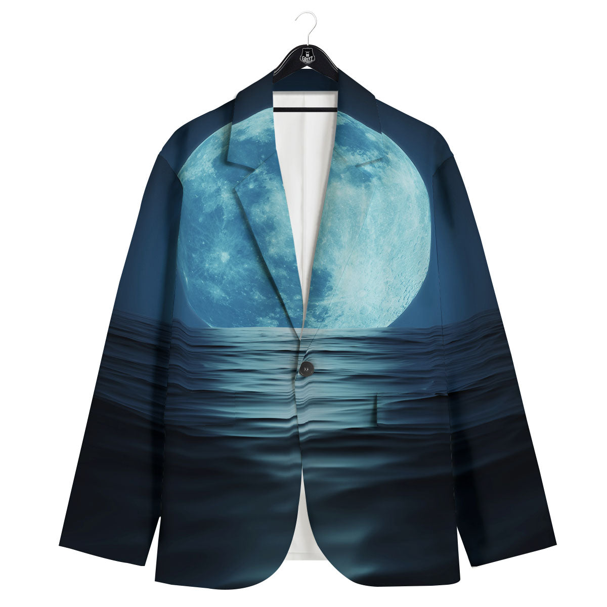Moonlight And The Sea Print Men's Sport Coat-grizzshop