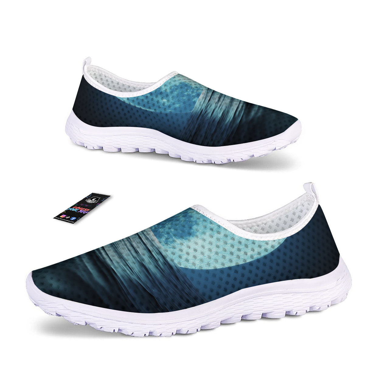 Moonlight And The Sea Print Nurse Shoes-grizzshop