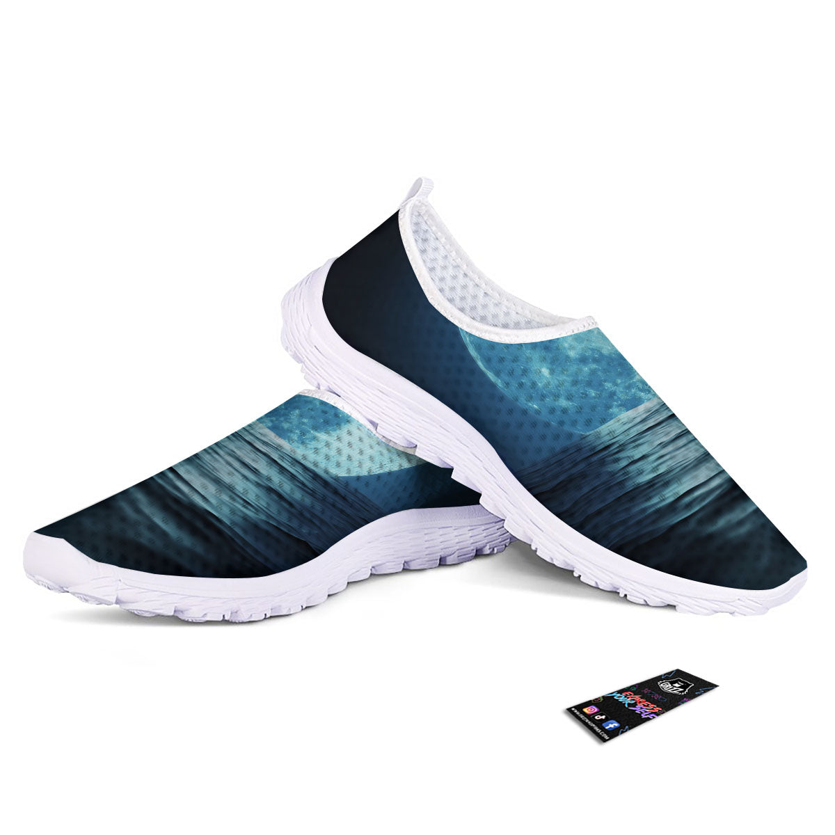 Moonlight And The Sea Print Nurse Shoes-grizzshop
