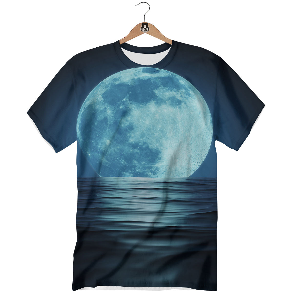 Moonlight And The Sea Print T-Shirt-grizzshop